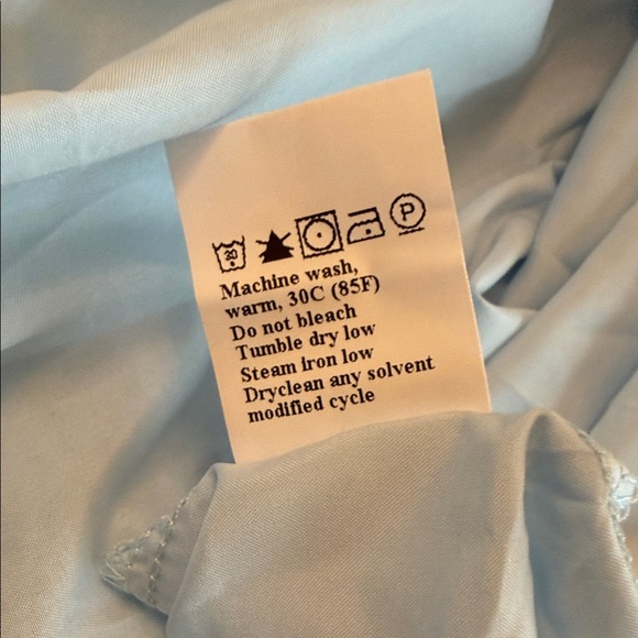 Light Blue Eyelet Tiered Mini Dress with Puff Sleeves - Picture 7 of 8